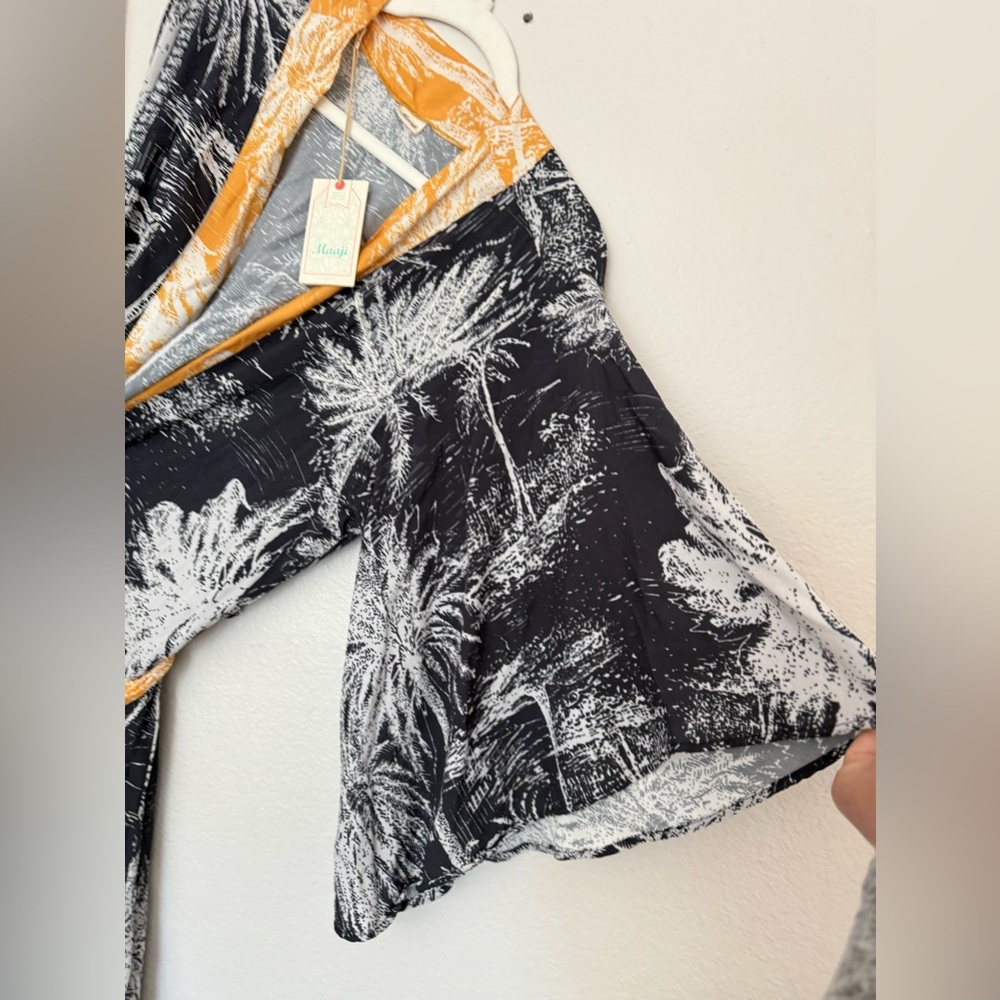 Maaji Black & Yellow Tropical Print Maxi Swim Coverup NWT - Picture 7 of 9
